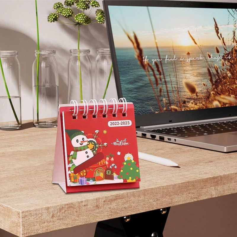 woobles Small Desk Calendar 2022-2023,Christmas Desktop Calendar from August 2022 to December 2023 | Christmas Stand Up Calendar Christmas Desk Gift, Suit for Office, School, Kindergarten, Nursery - Image 3